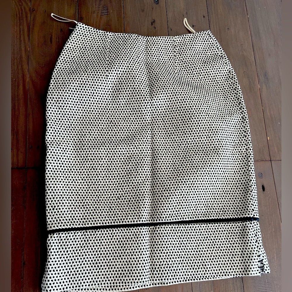 Fendi women cream black vintage skirt S